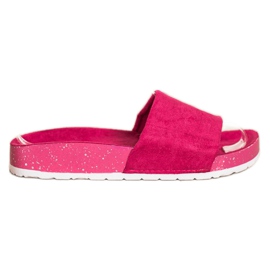SHELOVET Modische Flip-Flops aus Wildleder rosa