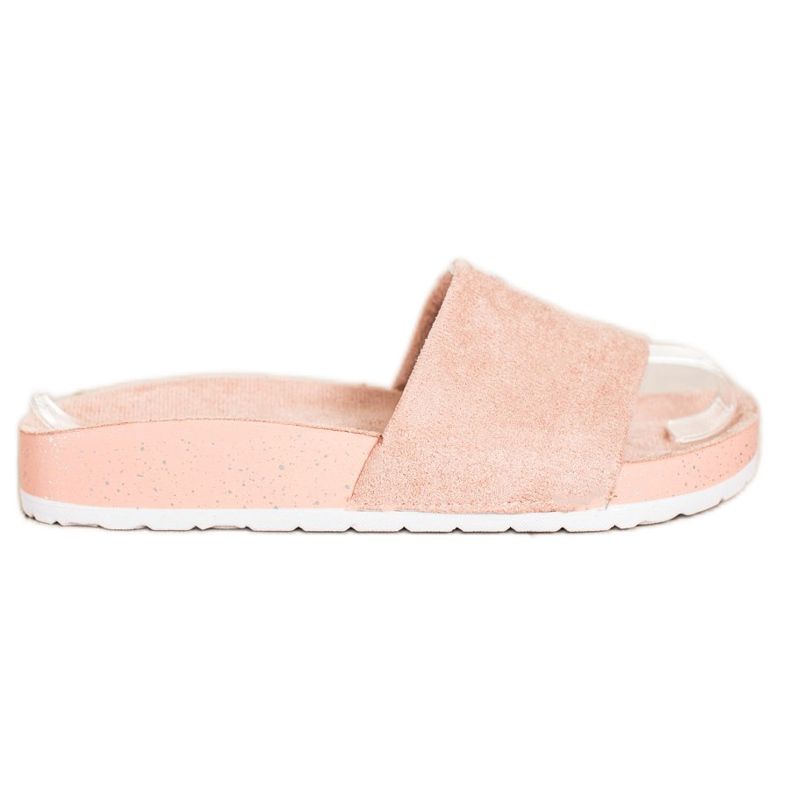 SHELOVET Modische Wildleder Hausschuhe rosa