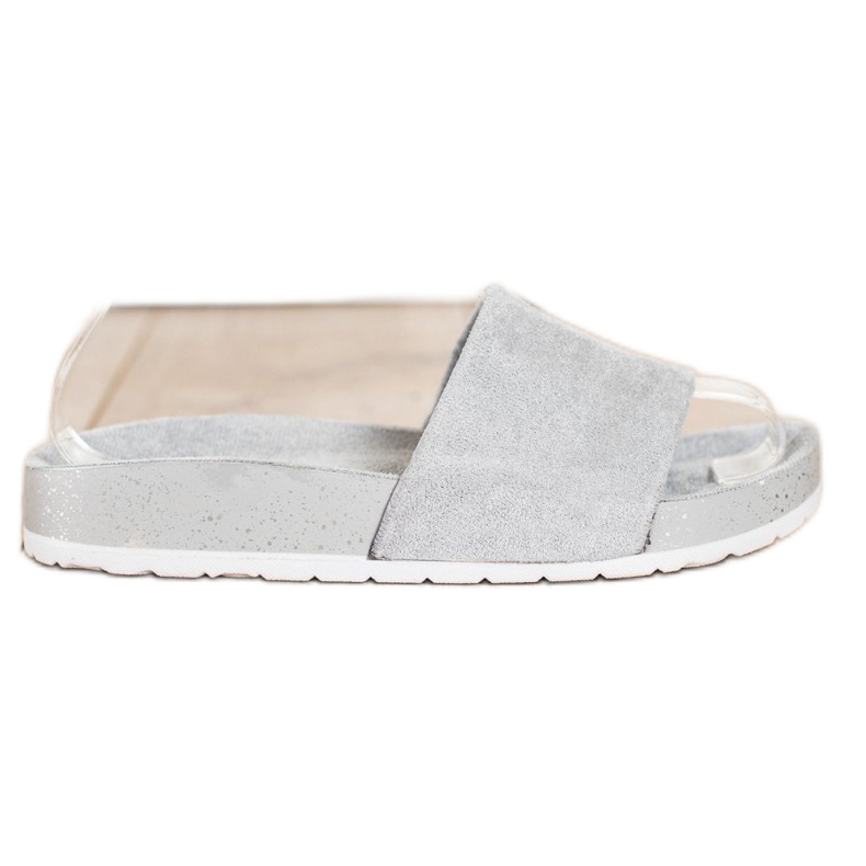 SHELOVET Modische Wildleder Hausschuhe grau