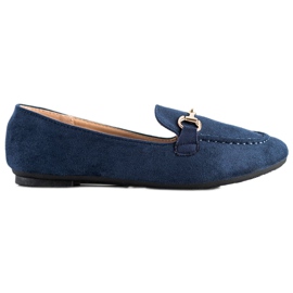 VINCEZA Glitzer Mokassins marineblau blau