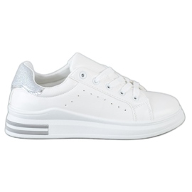 Diamantique Sneakers mit Glitzereinsatz weiß