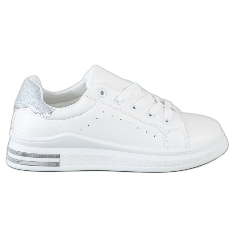 Diamantique Sneakers mit Glitzereinsatz weiß