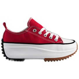 SHELOVET Sneakers auf einer hohen Plattform rot