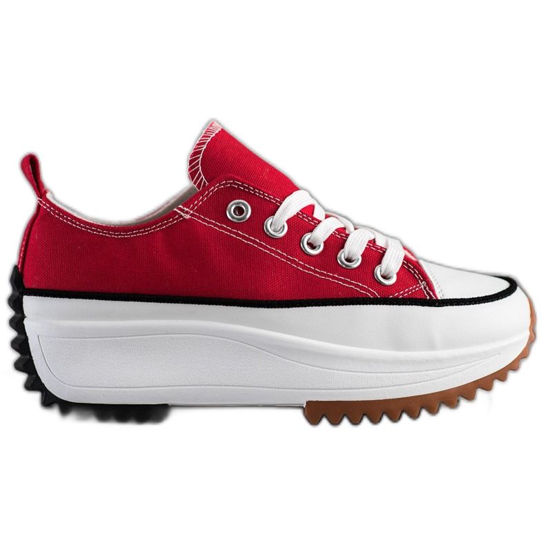 SHELOVET Sneakers auf einer hohen Plattform rot