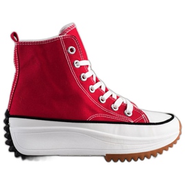 SHELOVET Hohe Sneakers auf der Plattform rot