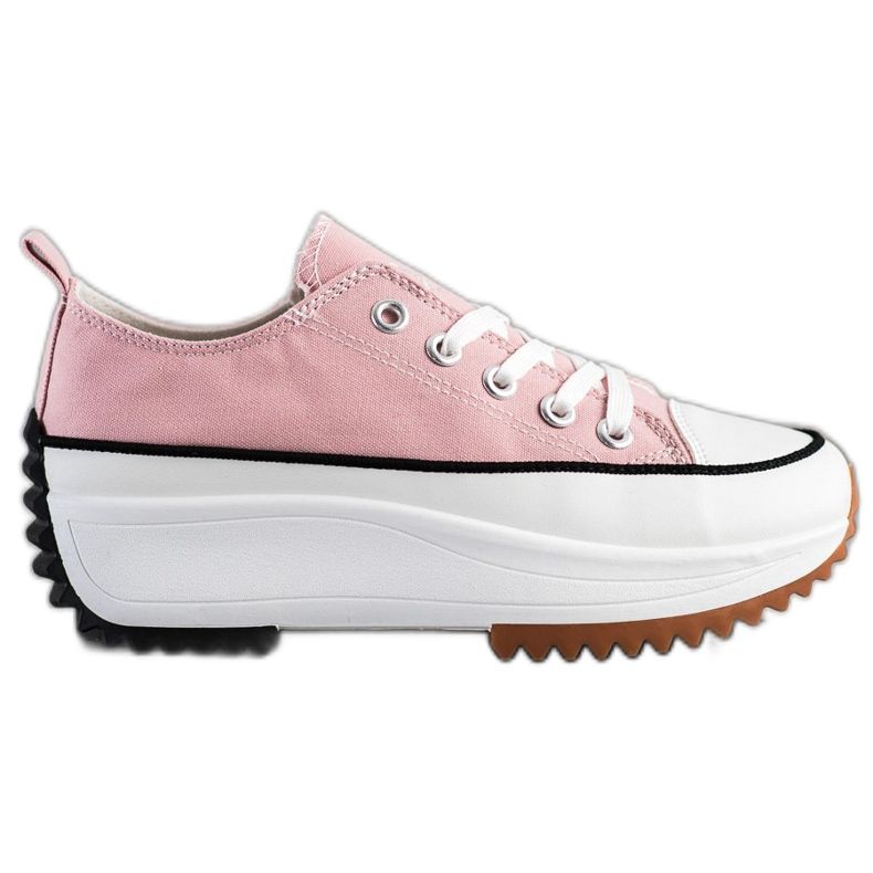 SHELOVET Sneakers auf einer hohen Plattform rosa