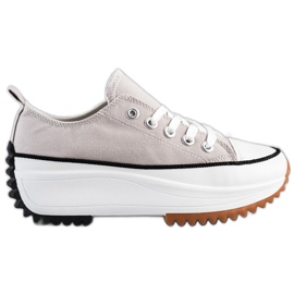 SHELOVET Sneakers auf einer hohen Plattform grau