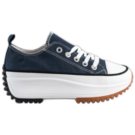 SHELOVET Sneakers auf einer hohen Plattform blau