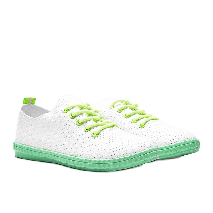 Lass mich weiße durchbrochene Sneakers