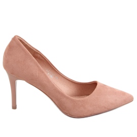 Bequeme Pumps auf einem schmutzigen rosa LE012P Pink Pin