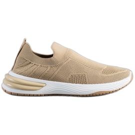 SHELOVET Durchbrochene Slip-On-Sneakers braun