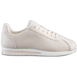 SHELOVET Stylische durchbrochene Sneakers beige
