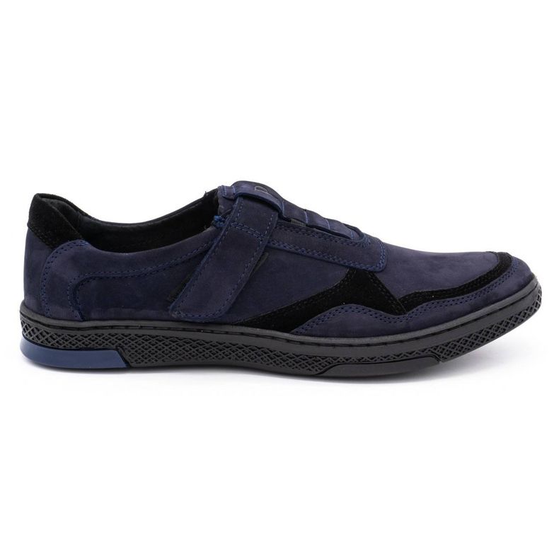 Polbut Herren Freizeitschuhe aus Leder 2102 marineblau schwarz navy blau