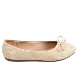 Beige Spitzenballerinas DY-12 Apricot