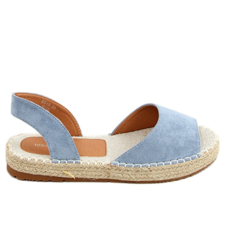 Blaue Espadrilles mit offener Spitze 6915 Blau