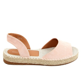 Espadrilles mit offener Spitze rosa 6915 Rosa