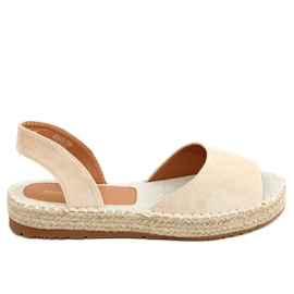 Beige Espadrilles mit offener Spitze 6915 Beige