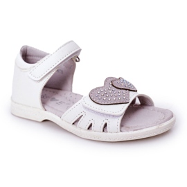 PE1 Weiße Sandalen für Kinder mit Klettverschluss My Heart