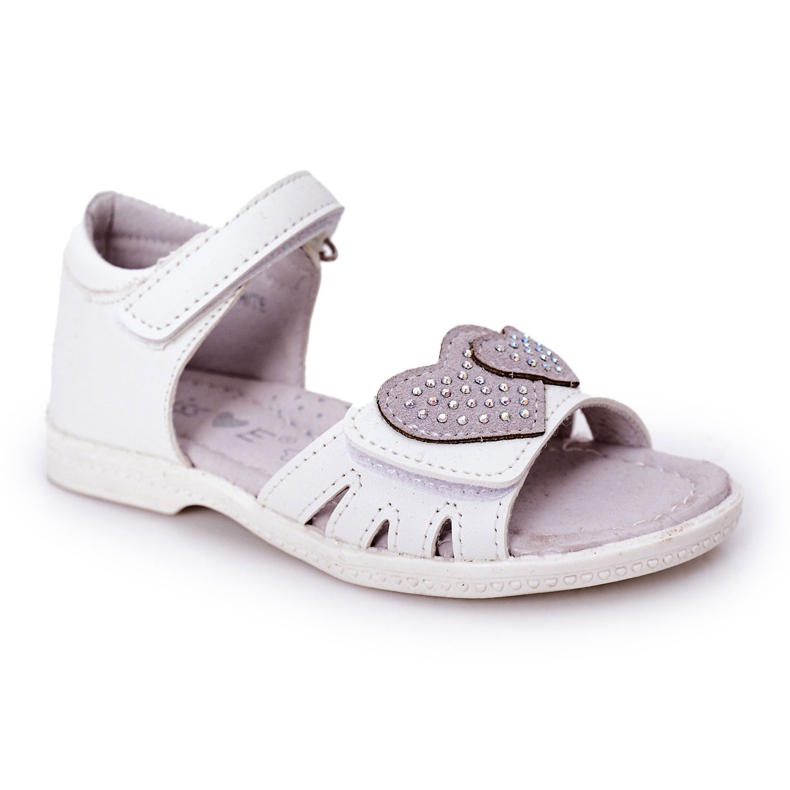PE1 Weiße Sandalen für Kinder mit Klettverschluss My Heart