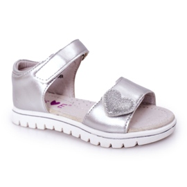 PE1 Kindersandalen mit Klettverschluss Sweetheart Silber