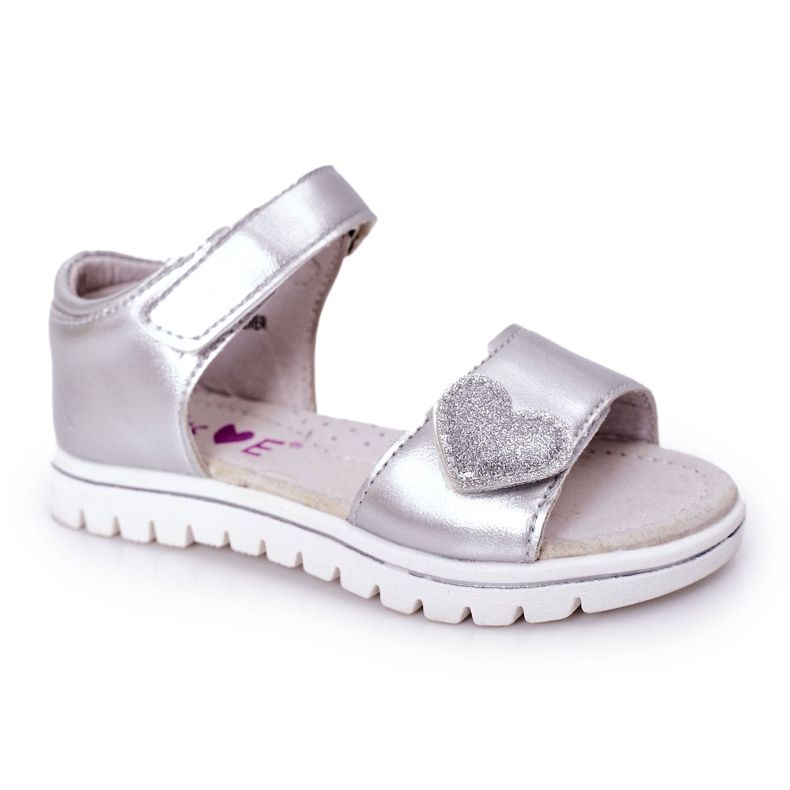 PE1 Kindersandalen mit Klettverschluss Sweetheart Silber silber-