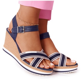 PG1 Keilsandalen Marineblau Sea Wave