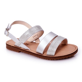 Silberne Natalie Shiny Sandalen für Kinder