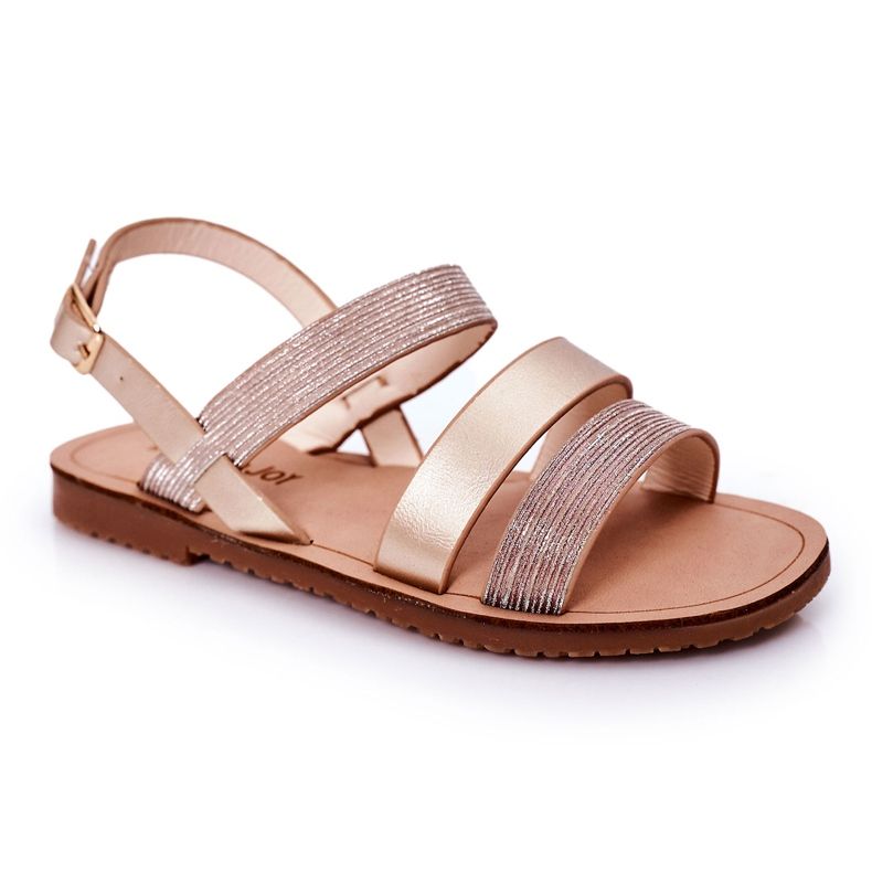 Glänzende Kindersandalen Roségold Natalie golden