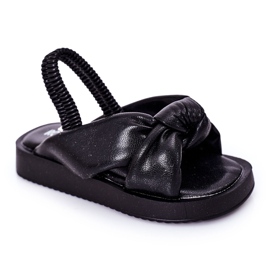 FR1 Kindersandalen mit Bündchen Schwarzer Kaugummi
