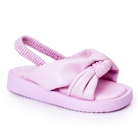 FR1 Kindersandalen mit geripptem violettem Kaugummi lila