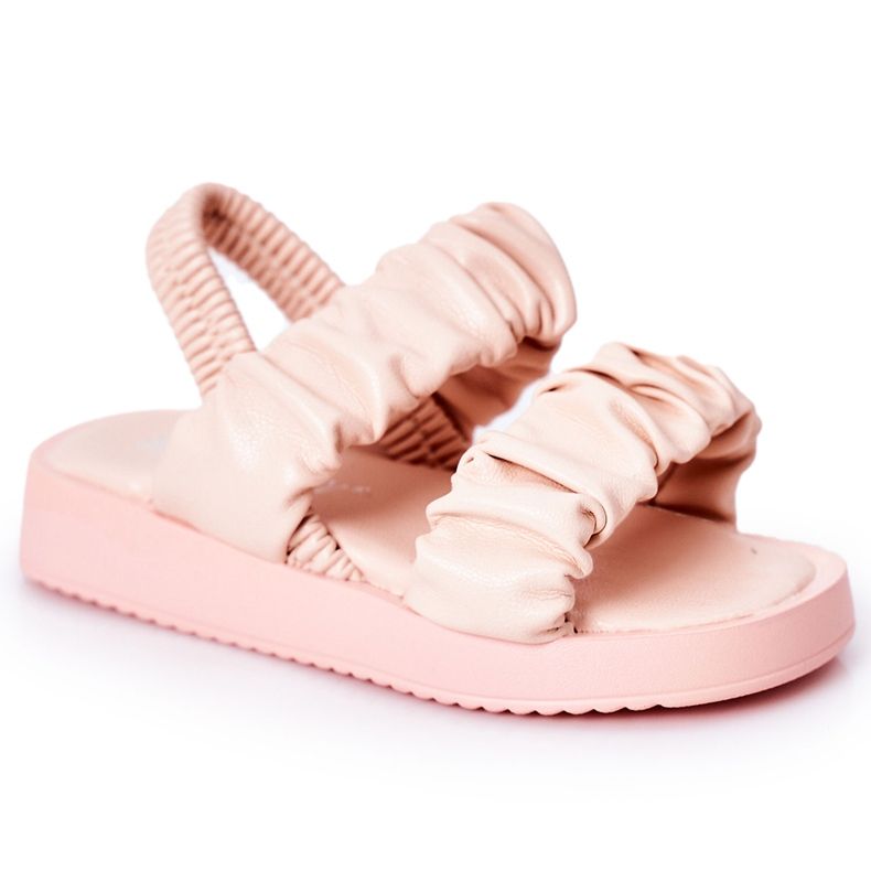 FR1 Kindersandalen mit gerippter rosa Süße