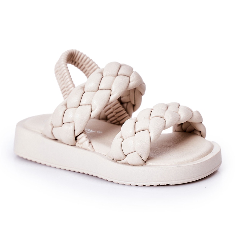 FR1 Sandalen für Kinder mit geripptem Beige Cutie-Pie