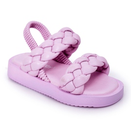FR1 Sandalen für Kinder mit geripptem violettem Cutie-Pie lila