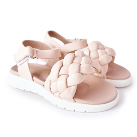 FR1 Sandalen für Kinder mit geflochtener rosa Adella