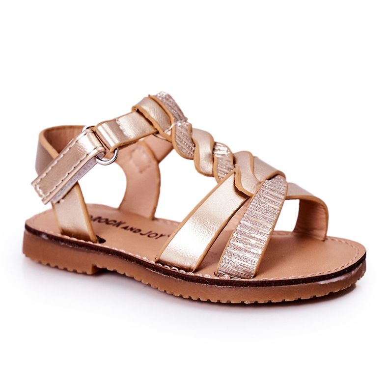 FR1 Kindersandalen mit Brokat Golden Batilda