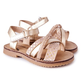 FR1 Kindersandalen mit Pailletten Golden Becky
