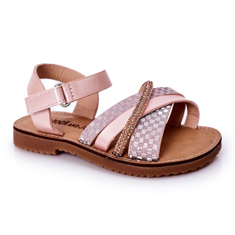 FR1 Sandalen für Kinder mit Pailletten Pink Becky rosa