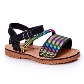 FR1 Kindersandalen mit Pailletten Schwarz Blake ['schwarz', 'mehrfarbig']