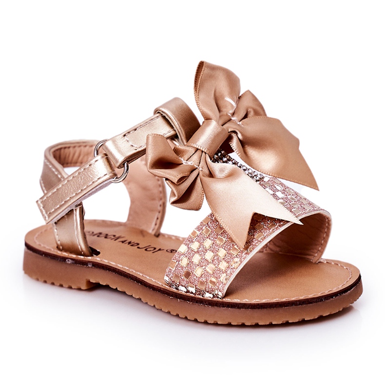 FR1 Kindersandalen mit Schleife Golden Beebee