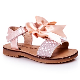 FR1 Sandalen für Kinder mit Schleife Pink Beebee rosa