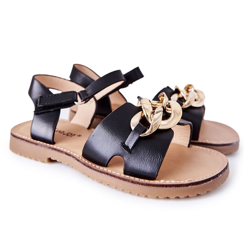 FR1 Kindersandalen mit Kette Schwarz Buffy