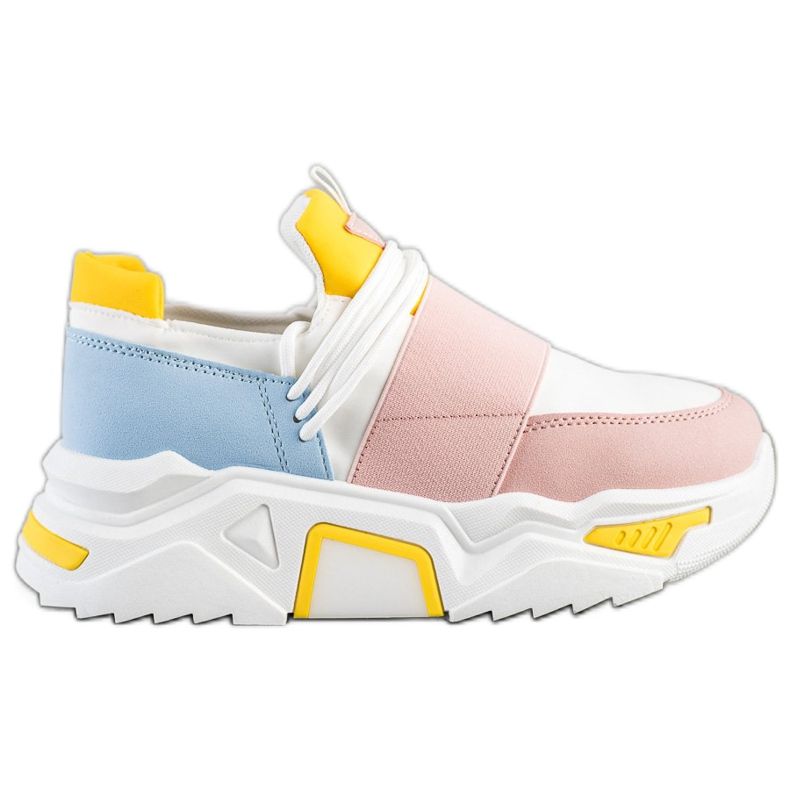 SHELOVET Bunte Sneaker auf der Plattform weiß mehrfarbig