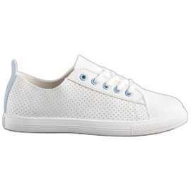 SHELOVET Durchbrochene Sneakers mit Öko-Leder weiß