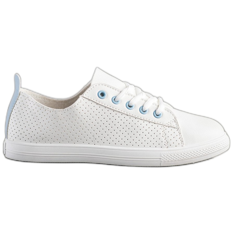 SHELOVET Durchbrochene Sneakers mit Öko-Leder weiß