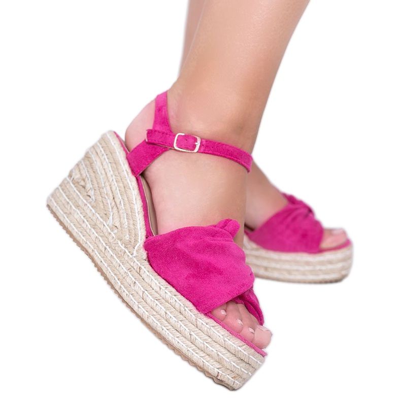 Rosa Espadrilles auf dem Keil Minh