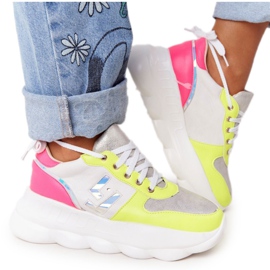 Damen Sportschuhe auf der Plattform lu boo weiß mehrfarbig