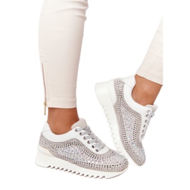 Sneakers mit Keilabsatz und Pailletten Lu Boo Grau