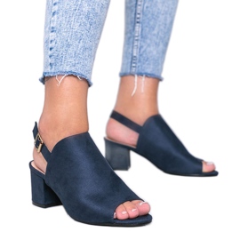 Marineblaue Sandalen auf einem Pfosten mit einem Blubbery-Obermaterial navy blau