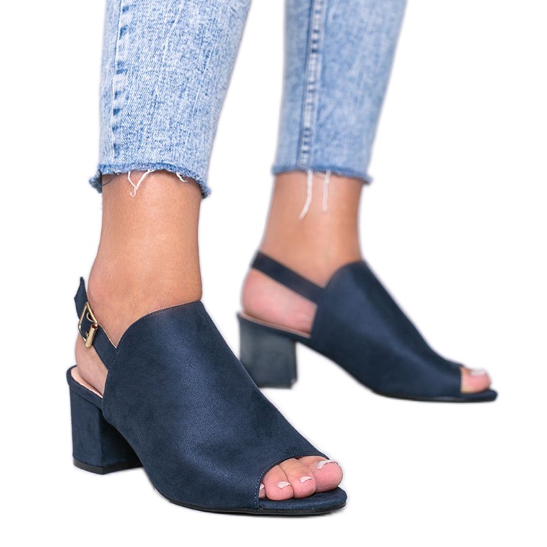 Marineblaue Sandalen auf einem Pfosten mit einem Blubbery-Obermaterial navy blau