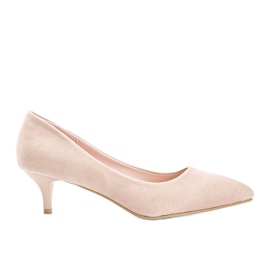 Beige Pumps auf dem Like you Low Heel